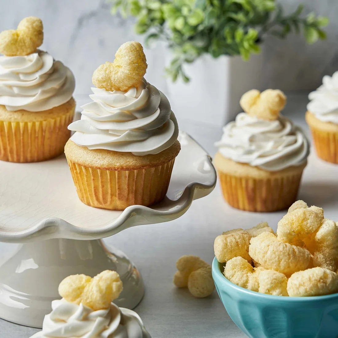 Pancake Puffcorn Cupcakes by Cooking Panda